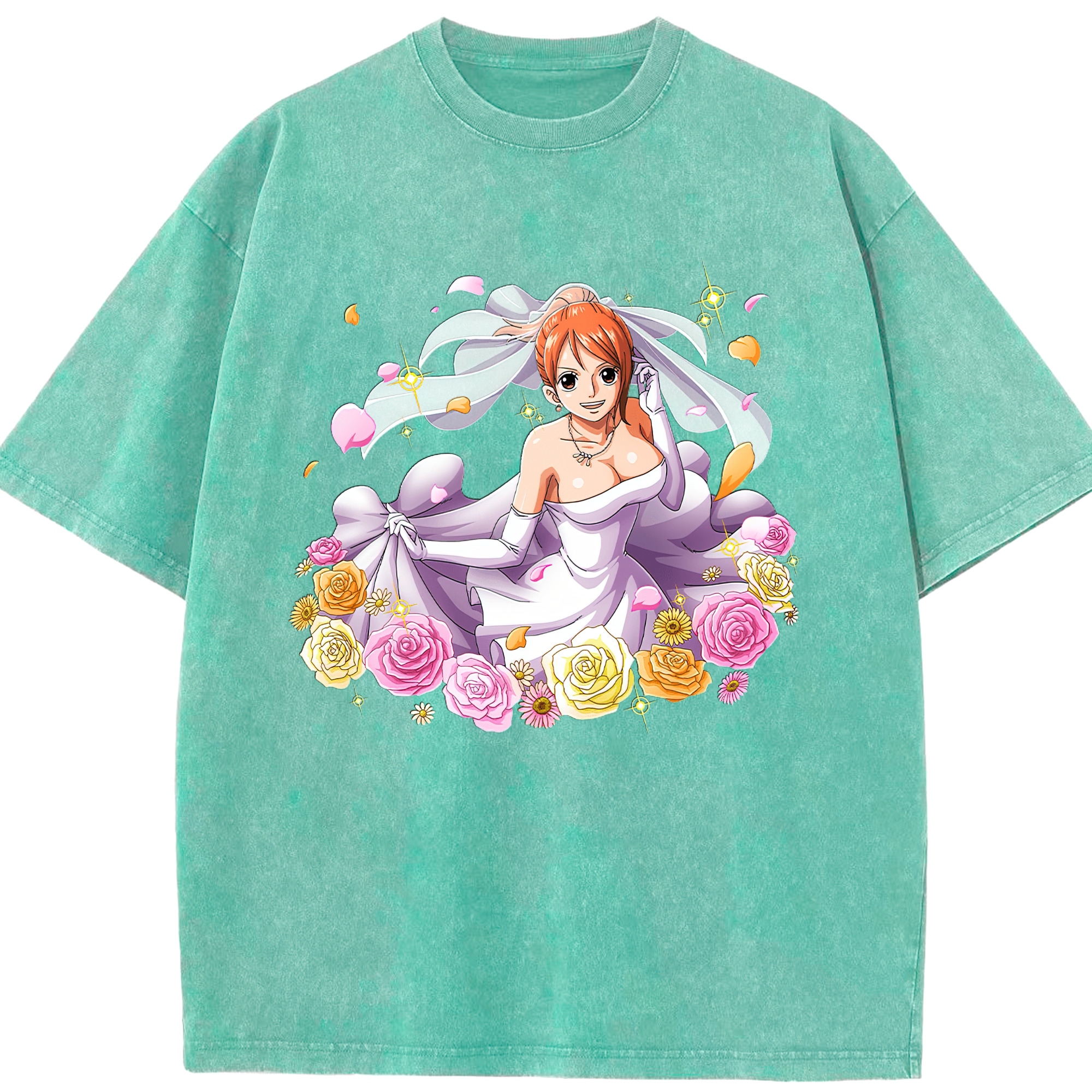 ワンピース ナミ ONE PIECE Nami 綿100% ヴィンテージ風 半袖Tシャツ（フロントプリント）